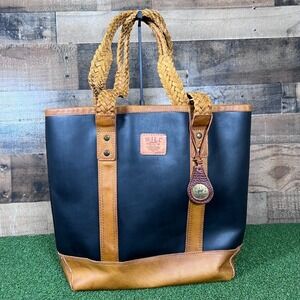 WILL‎ Leather Goods Tote Bag Braided Handles ALL Leather Womens Purse